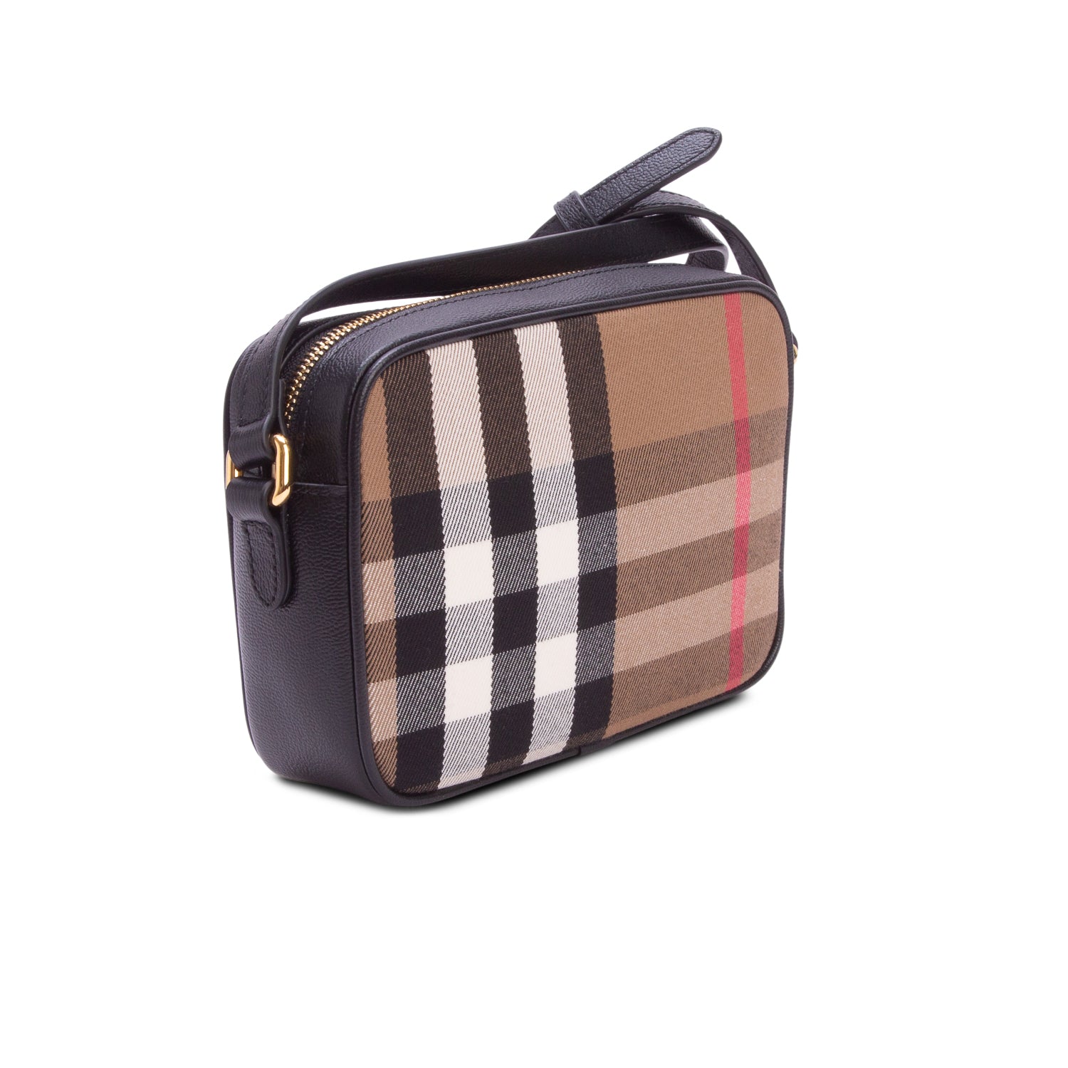 Burberry Brown Giant Check Calfskin Small Camera Bag