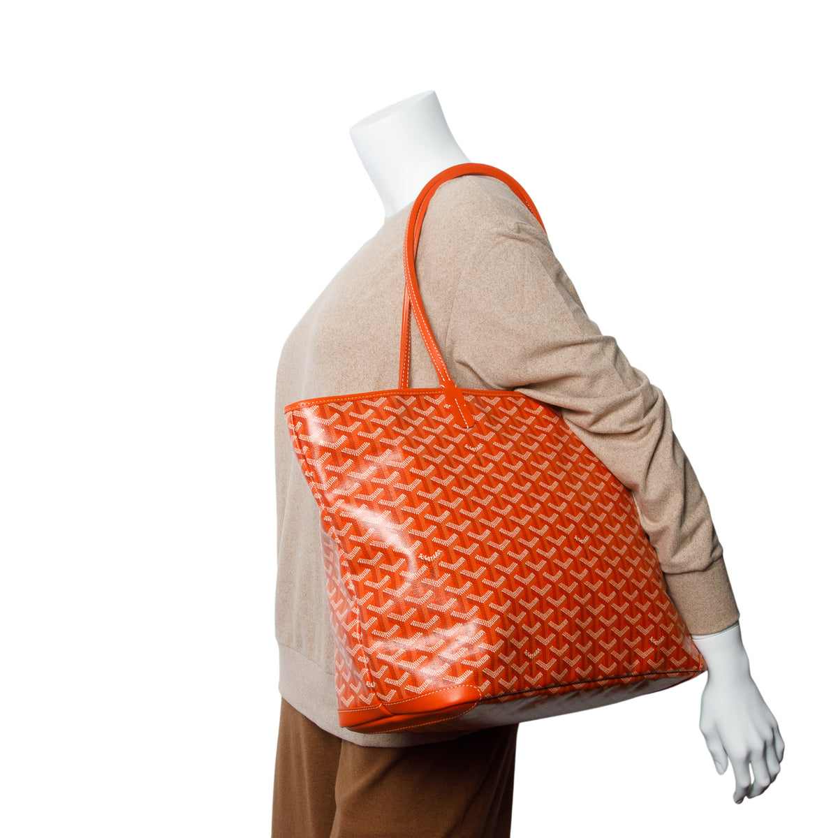 Goyard 2022 Red Monogram and Leather Trim Artois MM