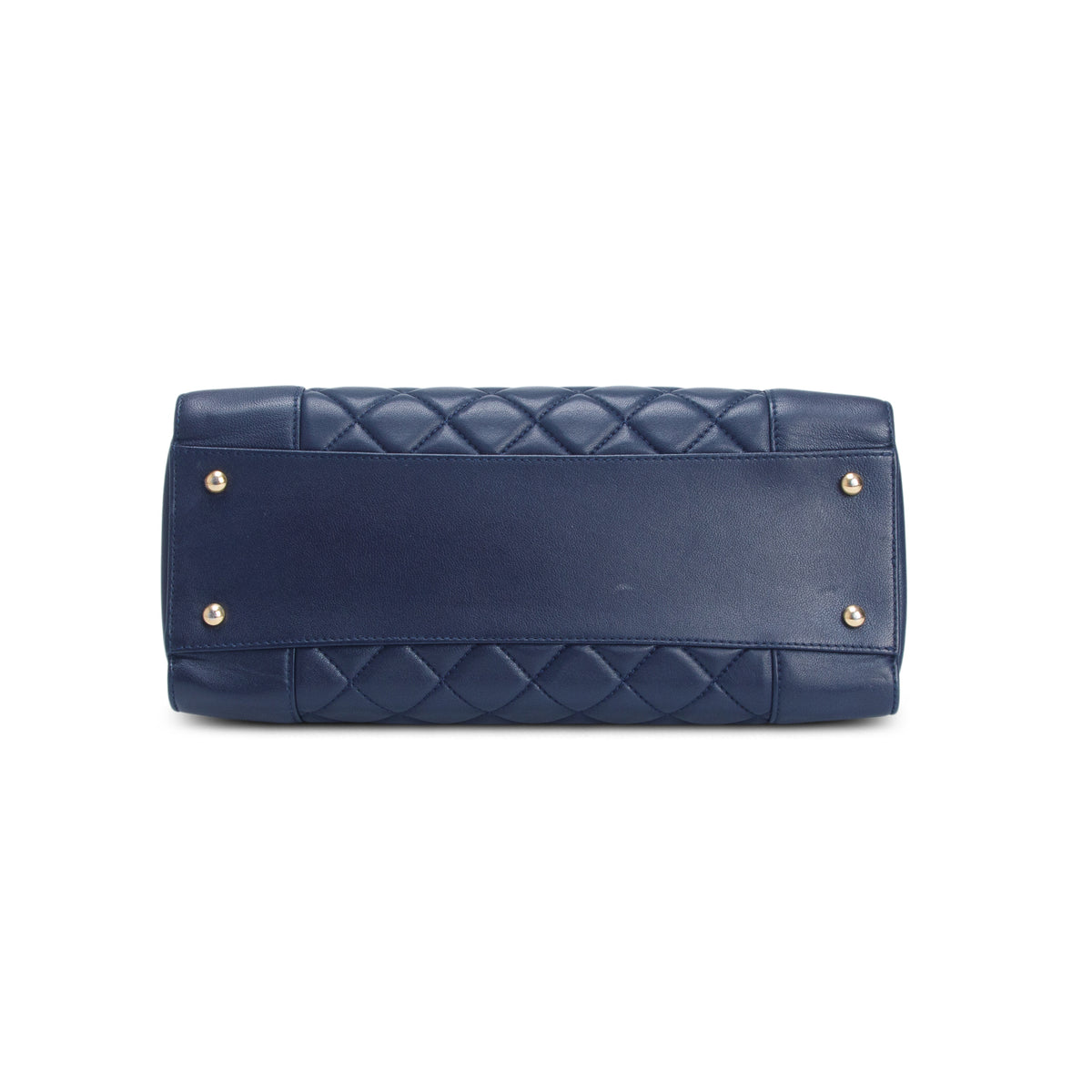Chanel Navy Sheepskin Quilted Mademoiselle Shopping Tote