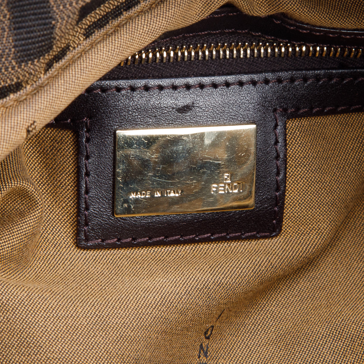 Fendi Brown Zucca Chef Shoulder Bag