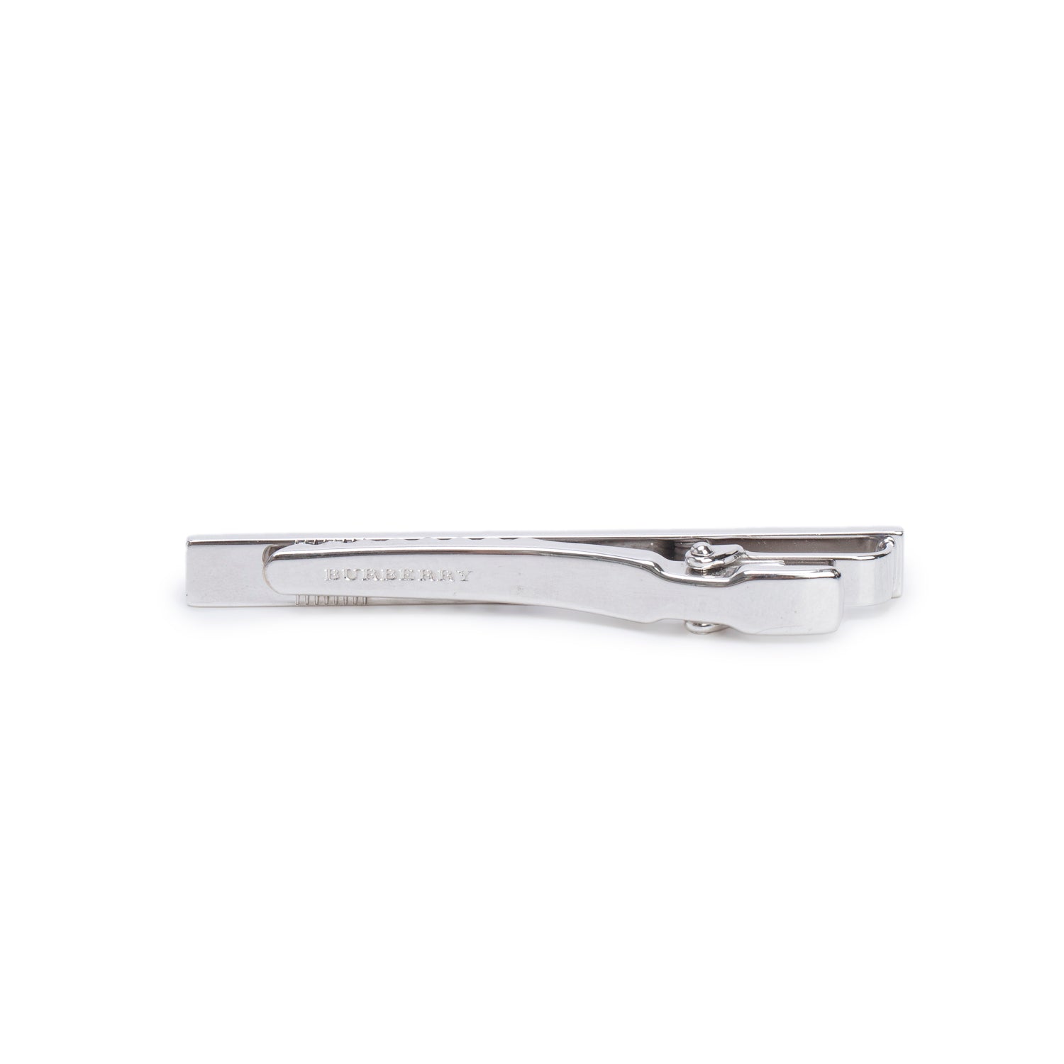Burberry Palladium Plated Enamel Check Tie Clip w/ Box