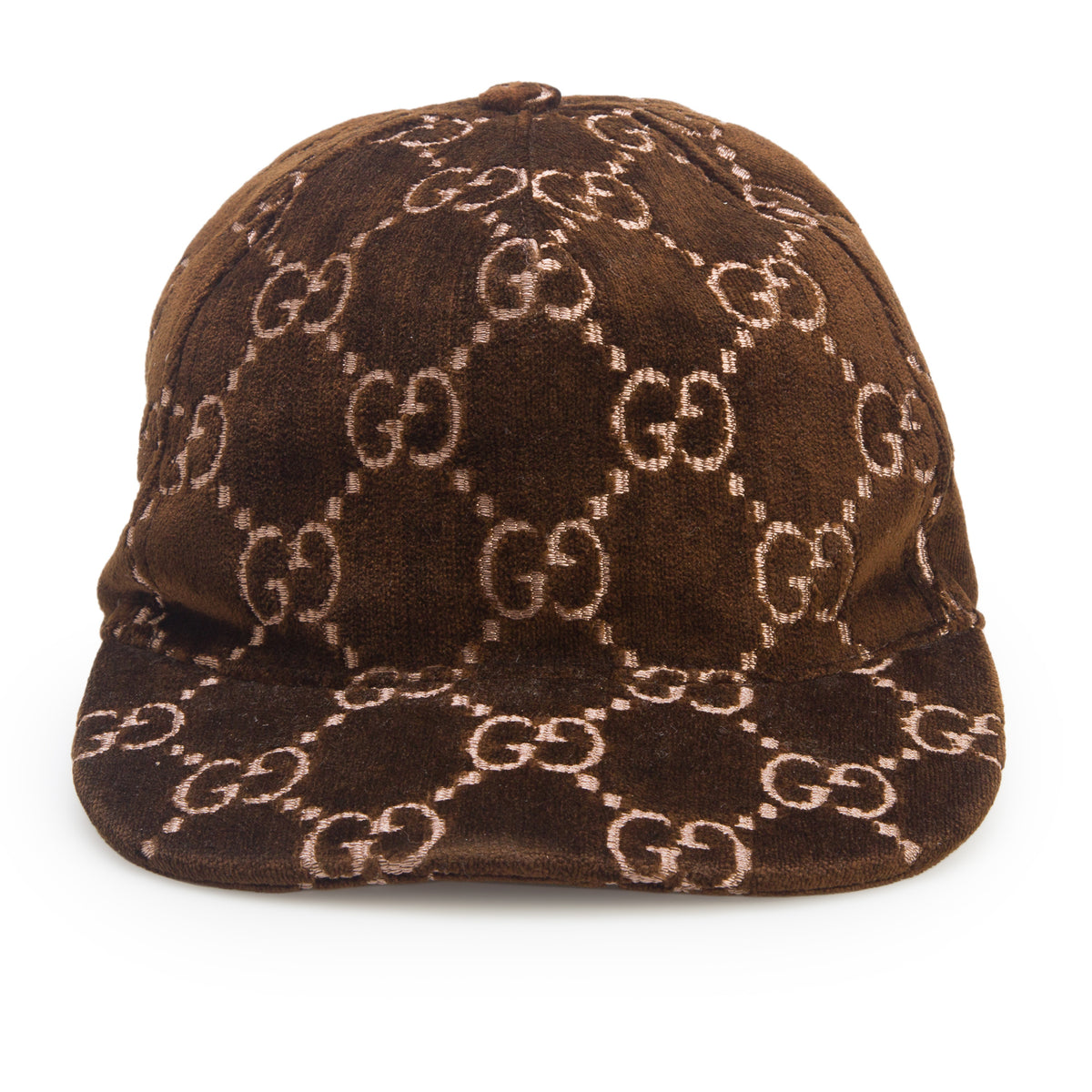 Gucci Brown GG Velvet Baseball Hat, Size M 57