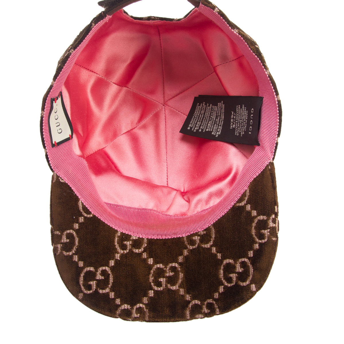 Gucci Brown GG Velvet Baseball Hat, Size M 57