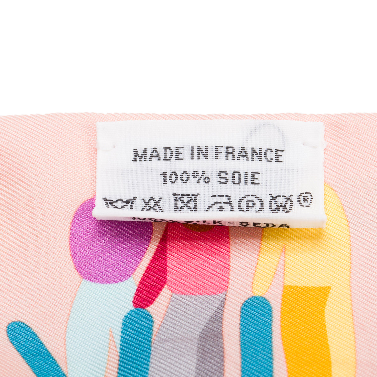 Hermes Pink/Multicolor 'Figures Libres' Silk Twilly