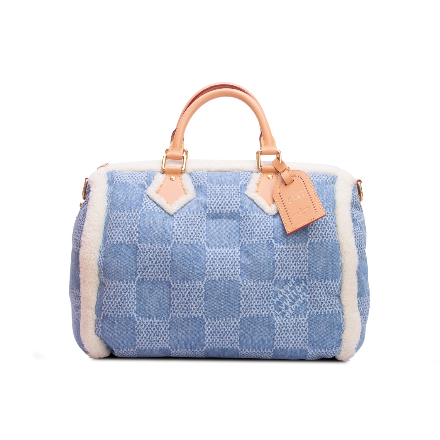 Louis Vuitton 2026 Blue Damier Denim 3D Speedy Bandouliere 40 w/ Box, Receipt & Strap
