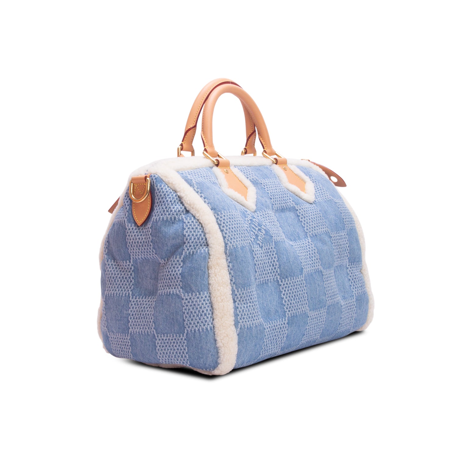Louis Vuitton 2026 Blue Damier Denim 3D Speedy Bandouliere 40 w/ Box, Receipt & Strap