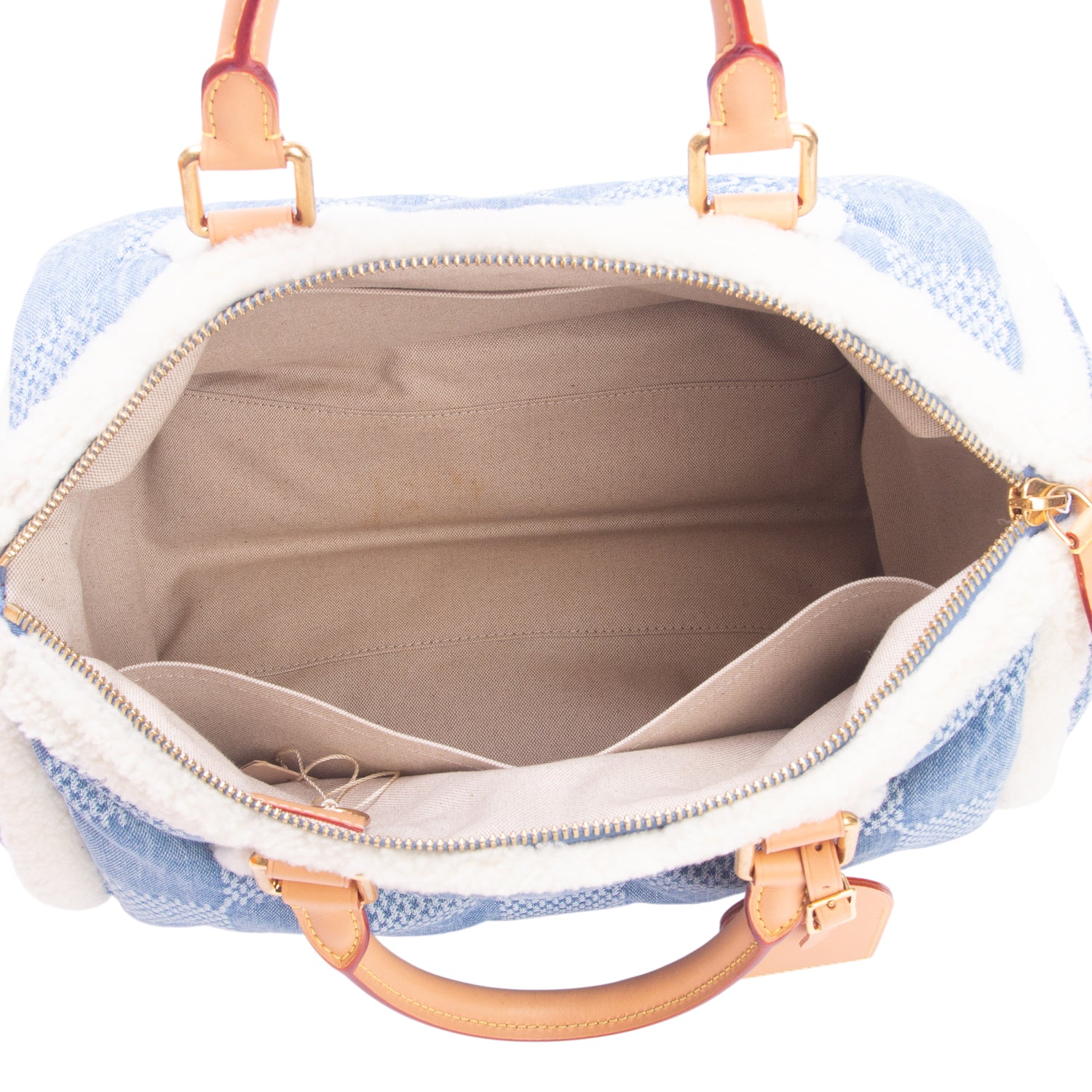 Louis Vuitton 2026 Blue Damier Denim 3D Speedy Bandouliere 40 w/ Box, Receipt & Strap