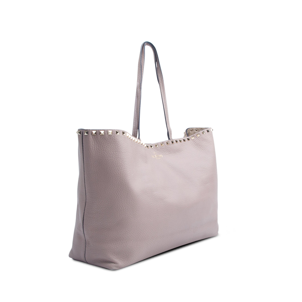 Valentino Beige Grained Calfskin Large Rockstud Tote