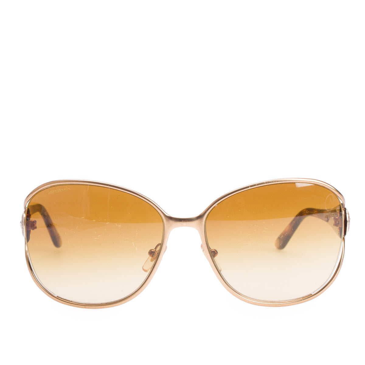 Versace MOD.2137 Gold Tone Metal Havana Acetate Medusa Square Sunglasses