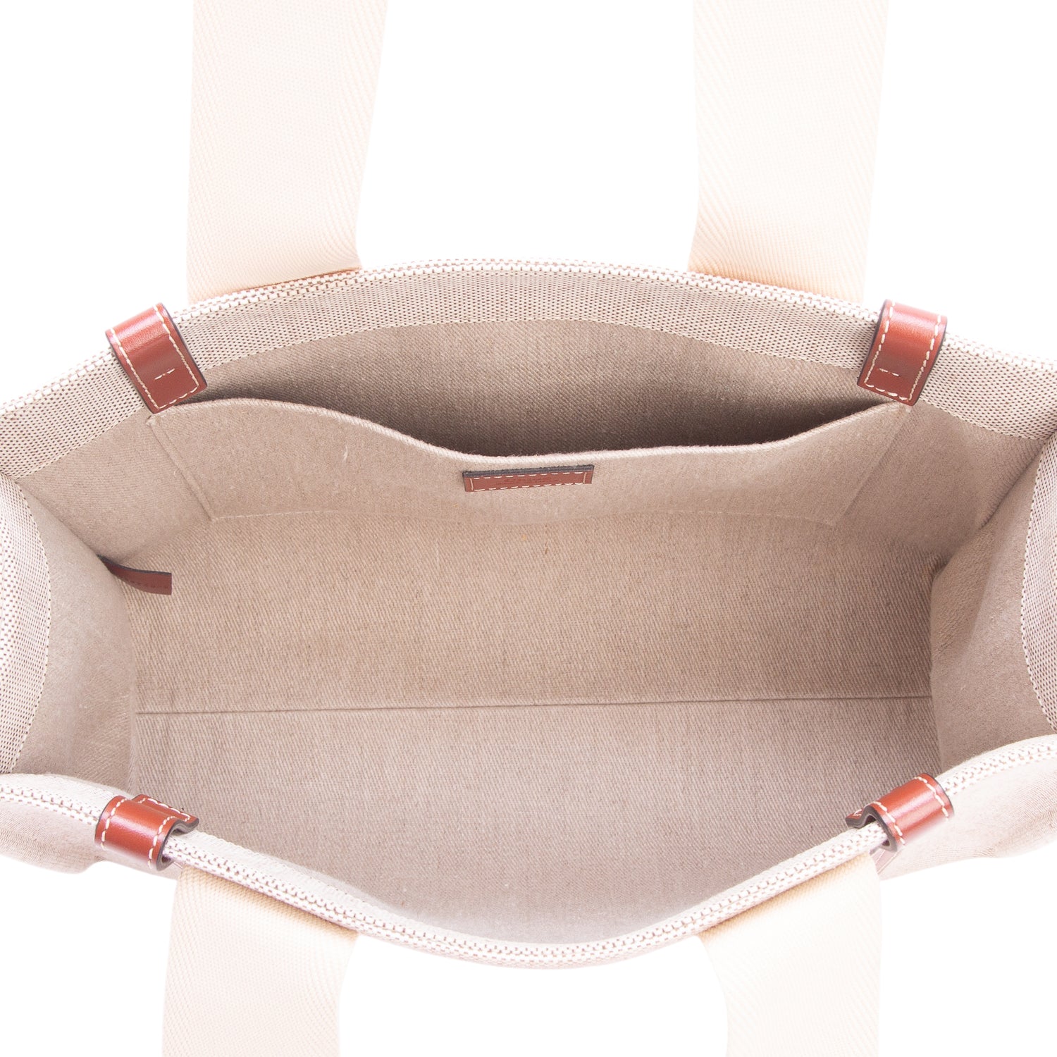 Chloe 2022 Beige Calfskin Linen Medium Woody Tote Bag