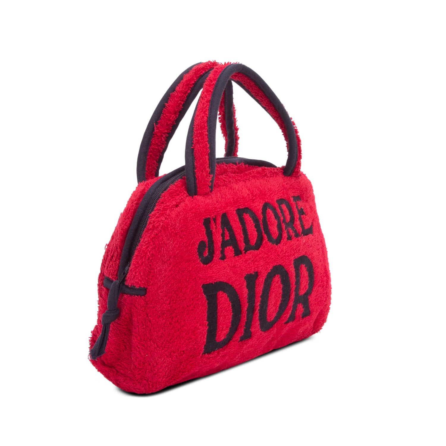 Christian Dior Red Terrycloth J'adore Dior Mini Bowler Bag