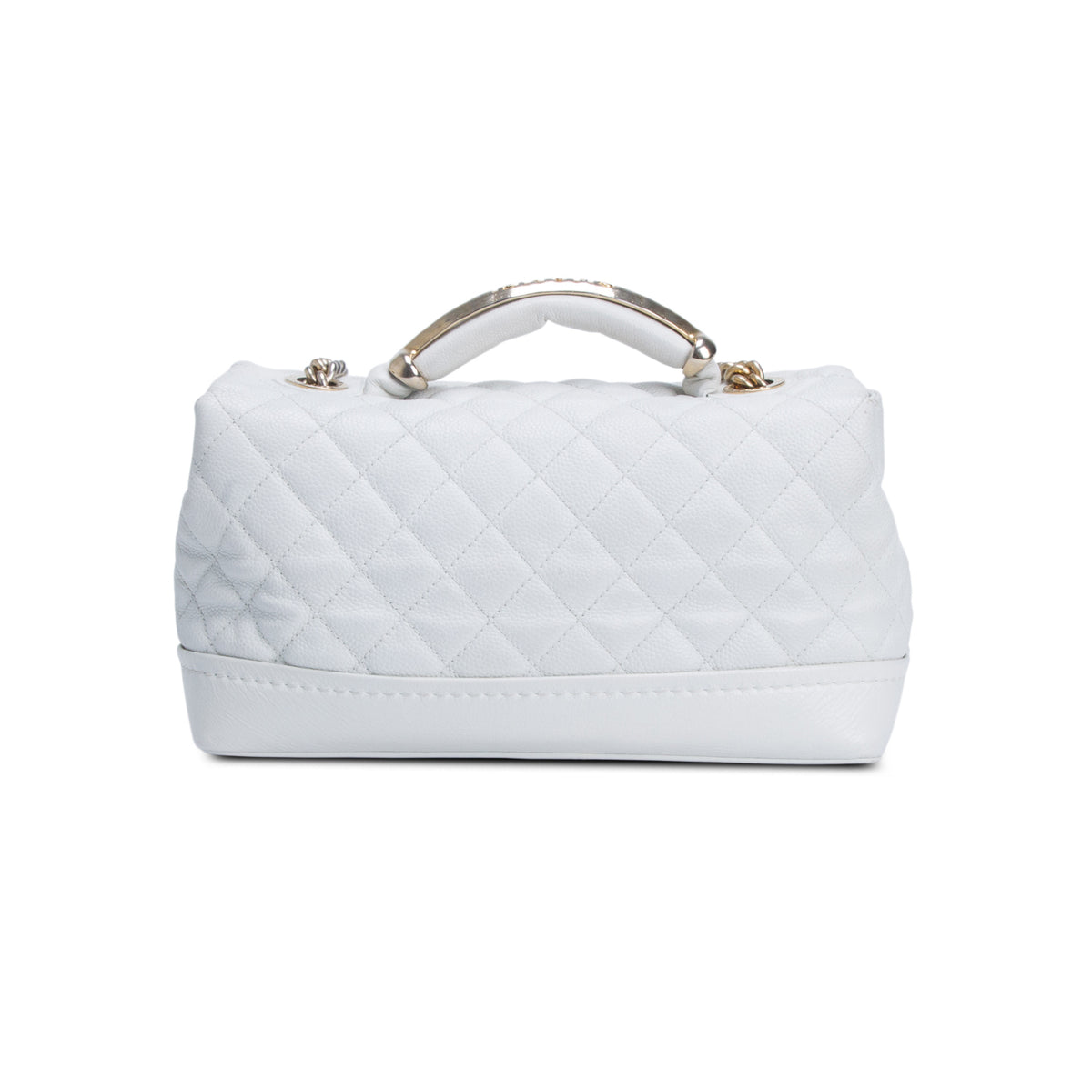 Chanel White Caviar Medium Globe Trotter Flap