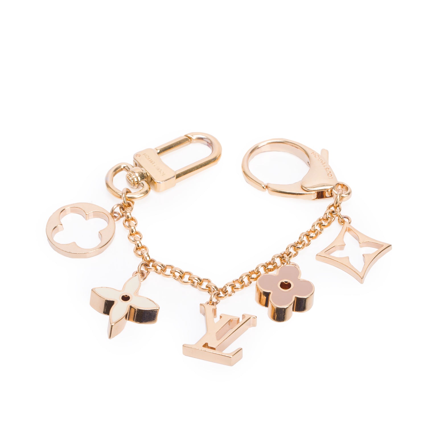 Louis Vuitton Gold-Tone Fleur de Monogram Bag Charm