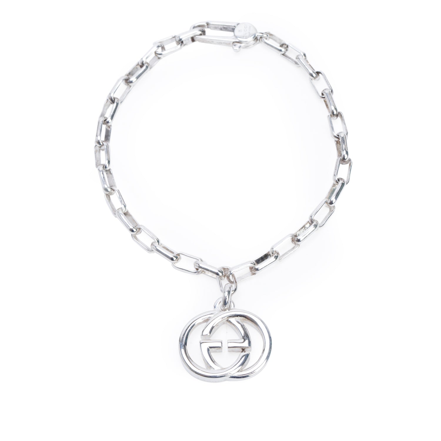 Gucci Sterling Silver Interlocking G Bracelet w/ Box