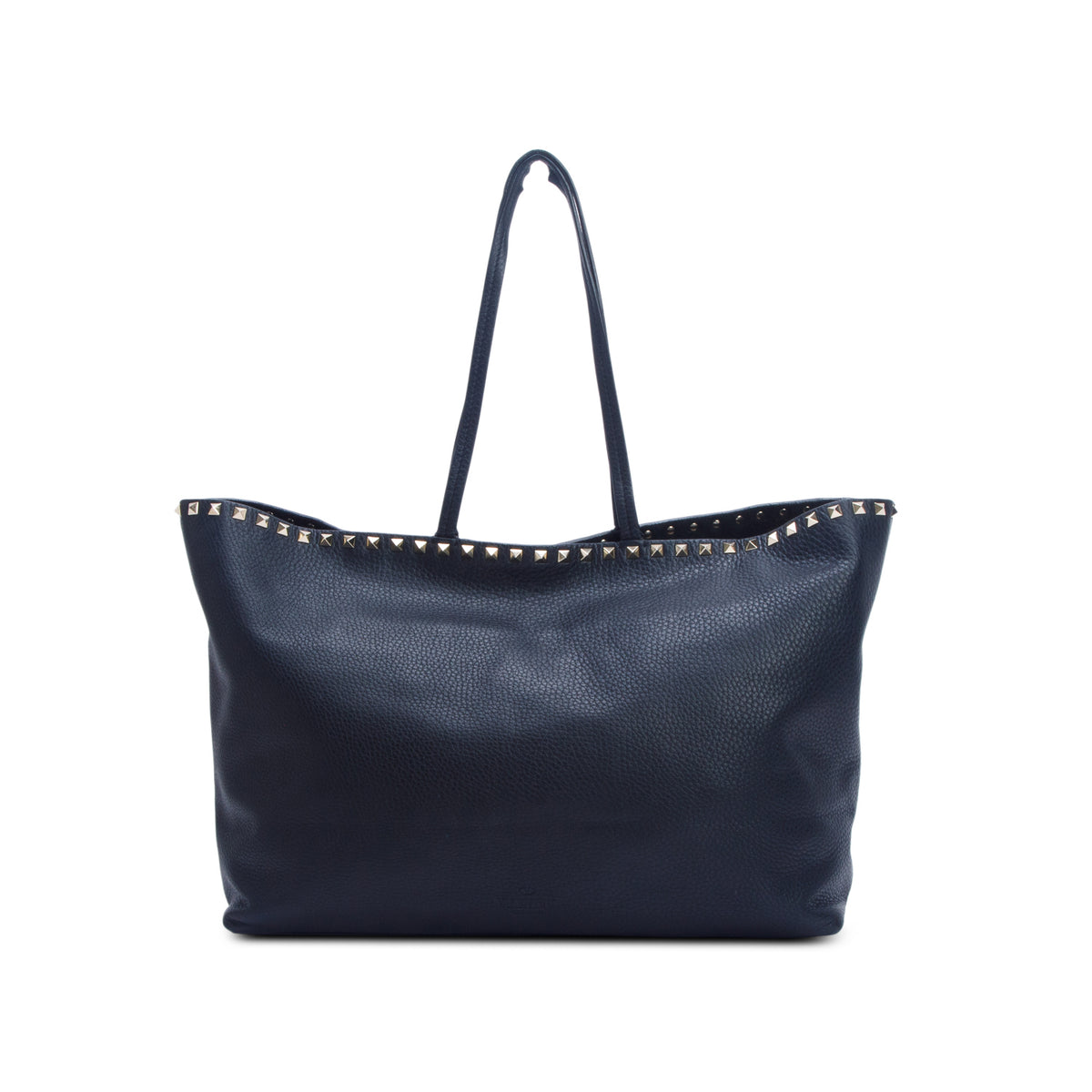 Valentino Black Grained Calfskin Large Rockstud Tote