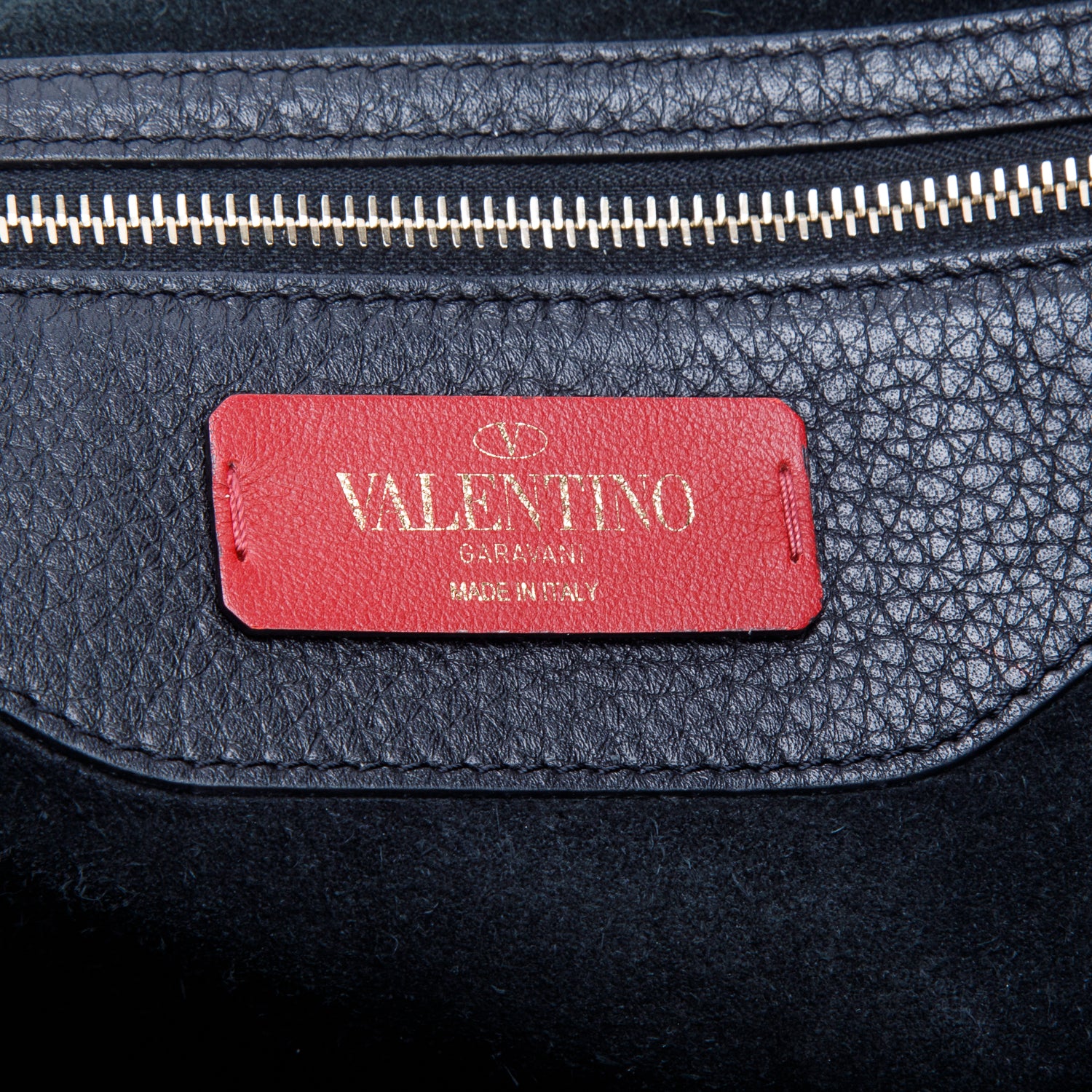 Valentino Black Grained Calfskin Large Rockstud Tote