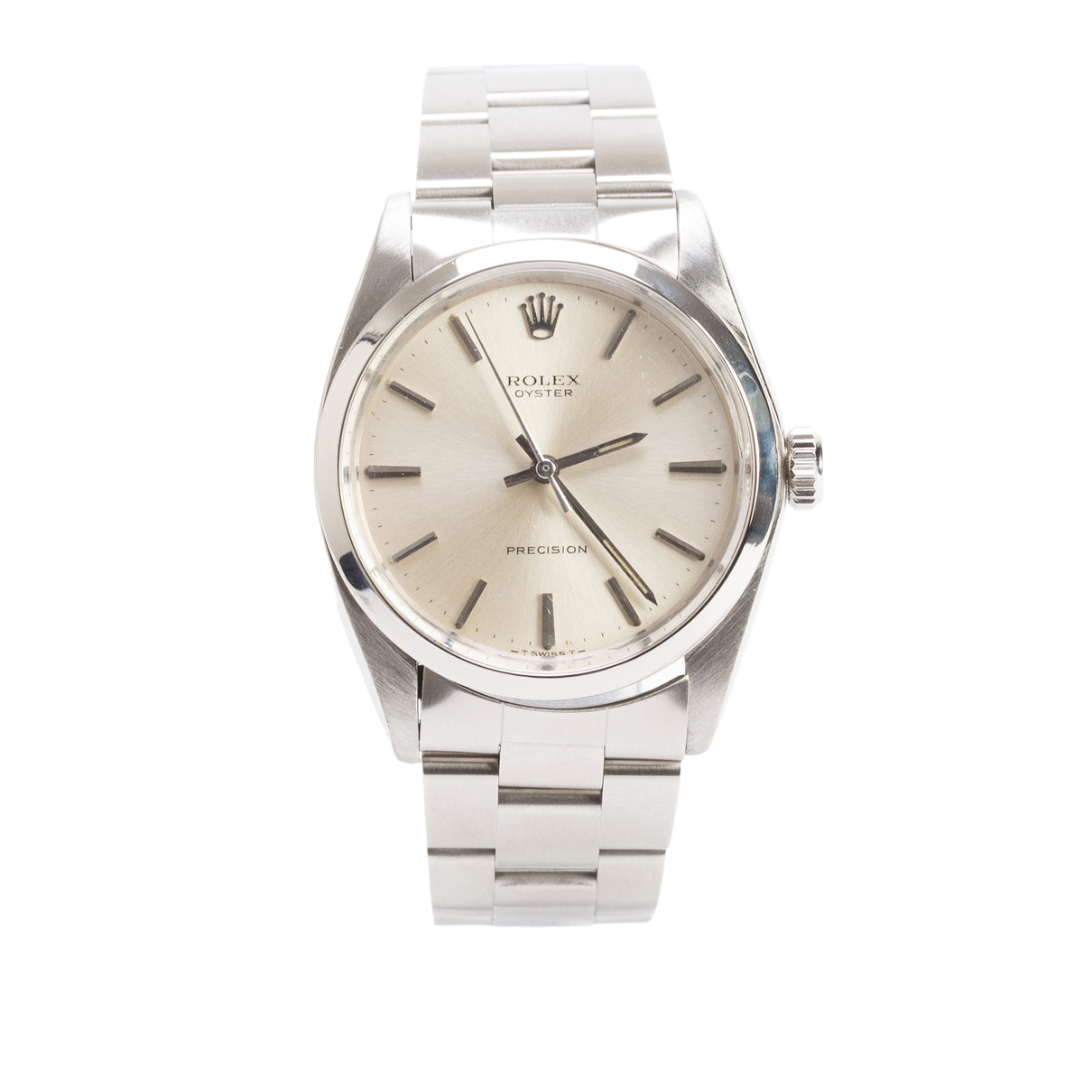 Rolex Stainless Steel Oyster Precision 34 MM Manual Watch Silver Dial 6426