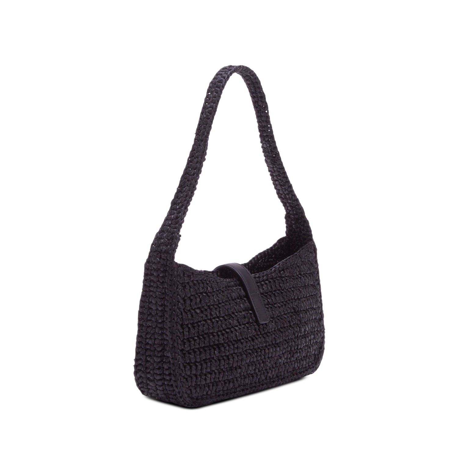 Saint Laurent 2025 Black Raffia Le 5 a 7 Mini Hobo