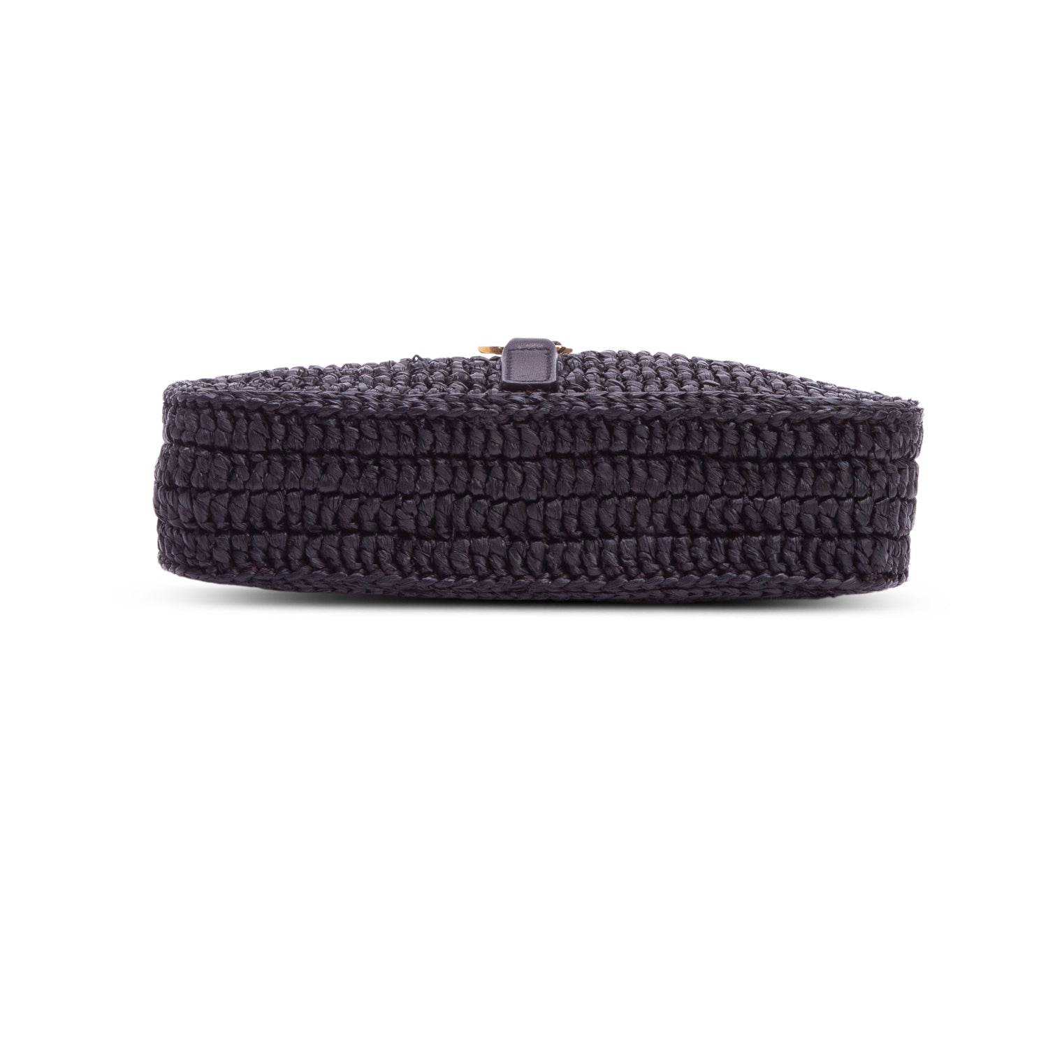 Saint Laurent 2025 Black Raffia Le 5 a 7 Mini Hobo