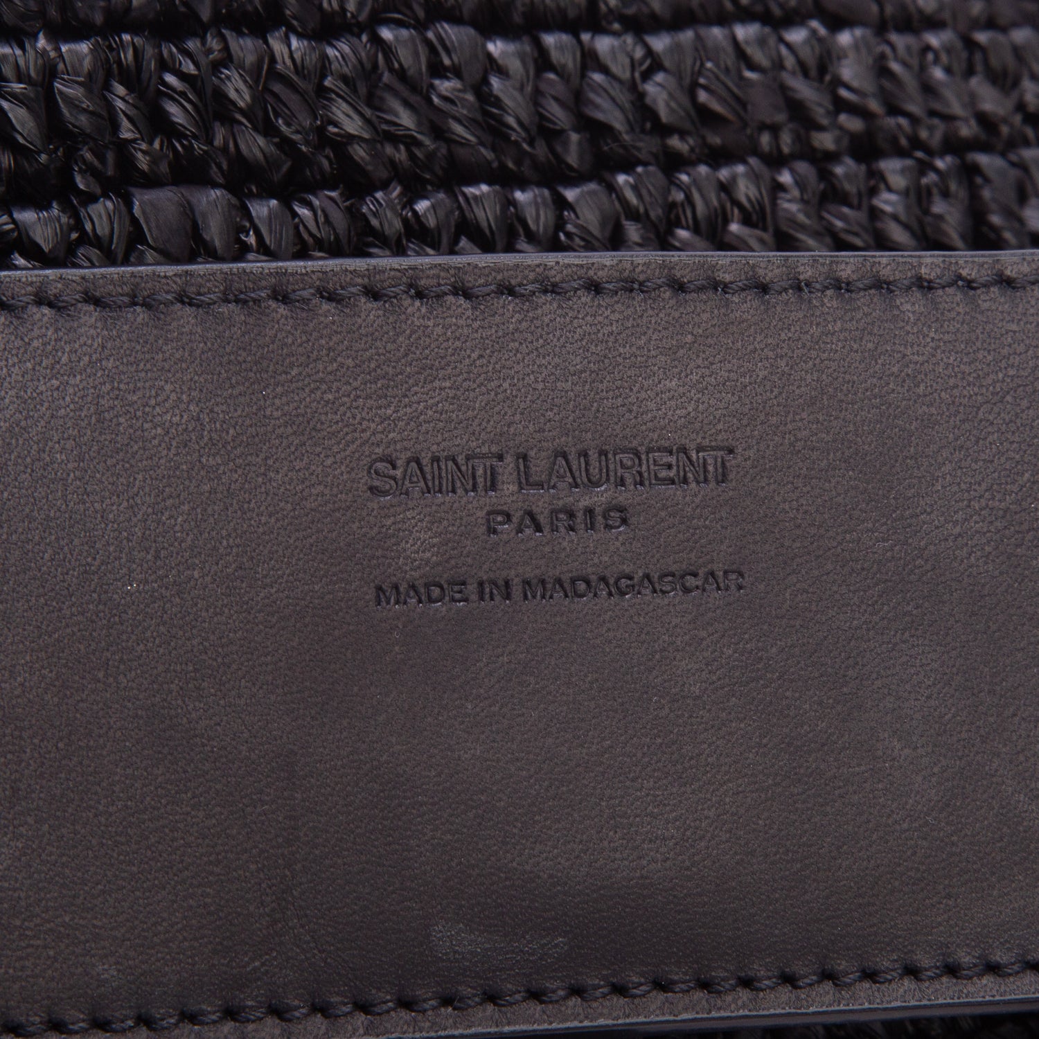 Saint Laurent 2025 Black Raffia Le 5 a 7 Mini Hobo