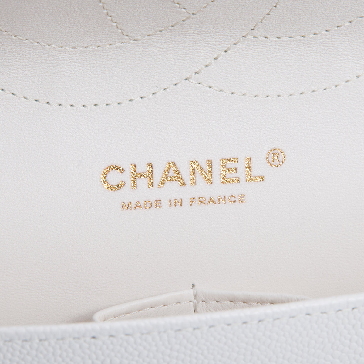 Chanel White Caviar Jumbo Classic Double Flap Bag