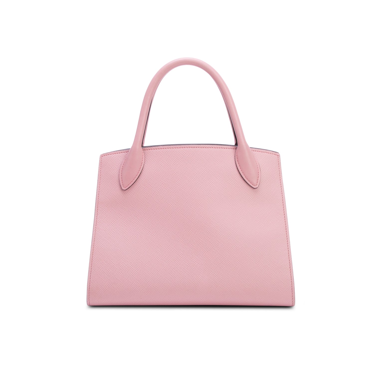 Prada Pink Saffiano Cuir Calfskin Small Monochrome Top Handle Tote w/ Box, Authenticity Card & Strap