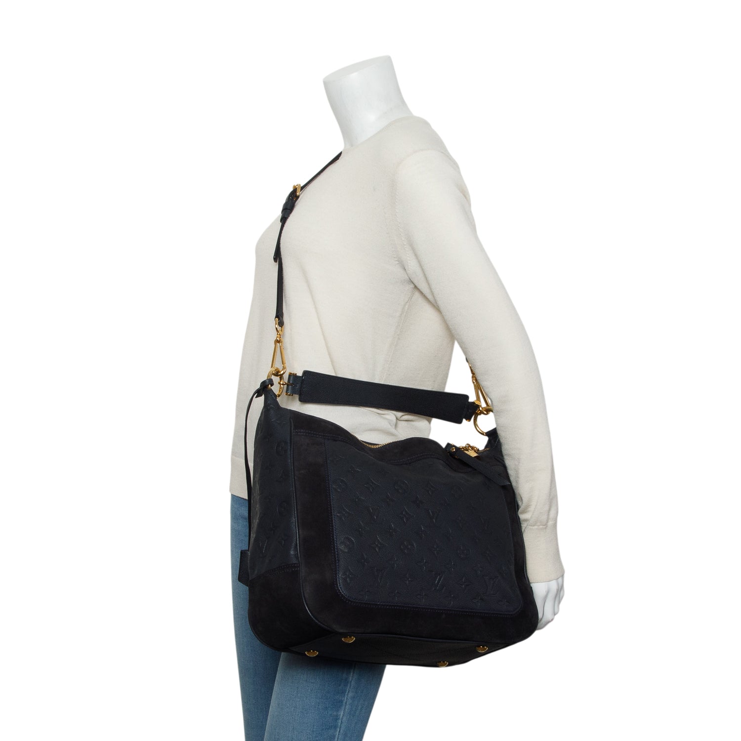 Louis Vuitton Black Empreinte Suede Audacieuse MM w/ Strap