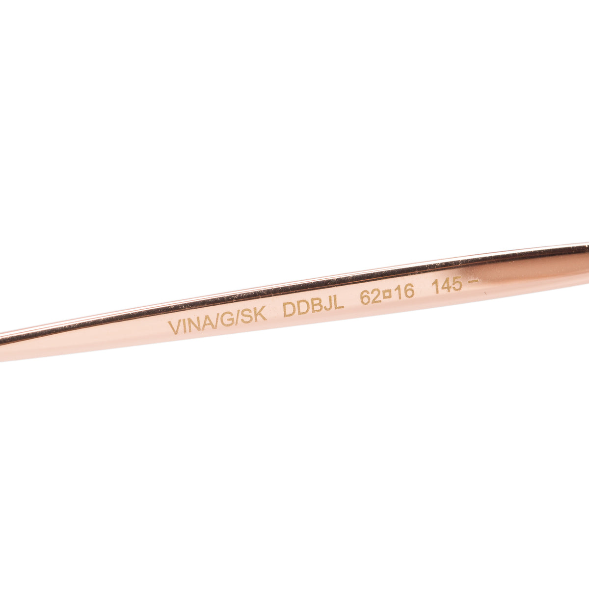 Jimmy Choo Vina/G/SK Leather Rose Gold Plated Metal Aviator Sunglasses