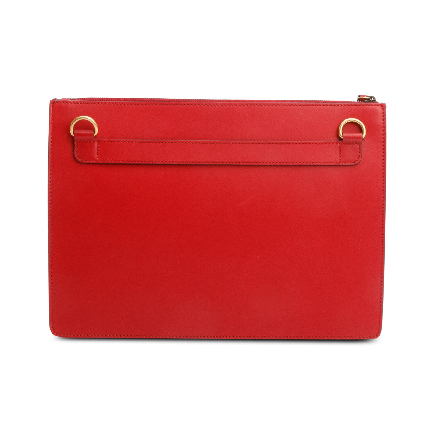 Gucci Red Calfskin Leather Ghost GG Diamond Messenger Bag w/ Strap