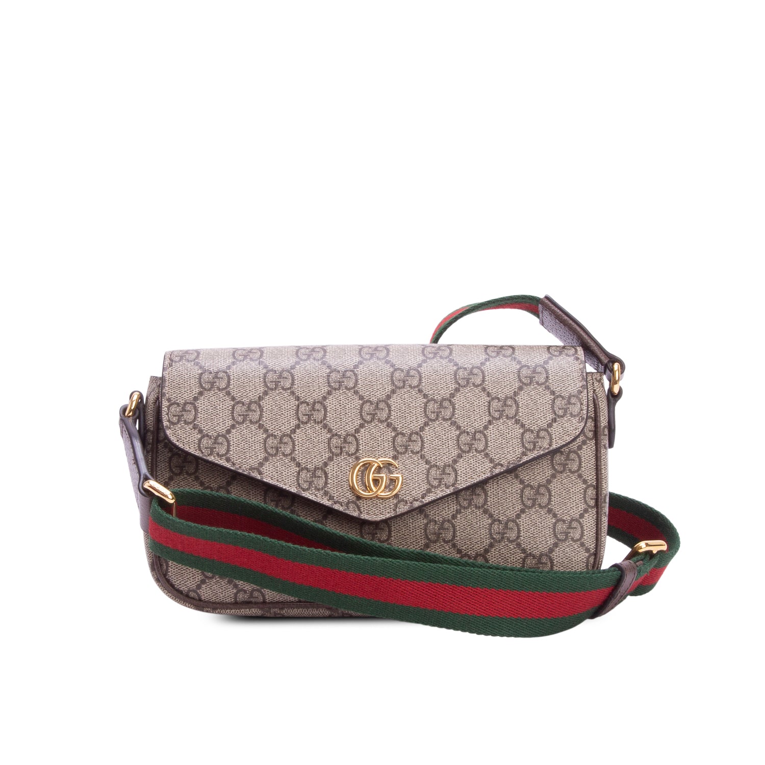 Gucci GG Supreme Monogram Textured Dollar Calfskin Web Ophidia Pochette w/ Box