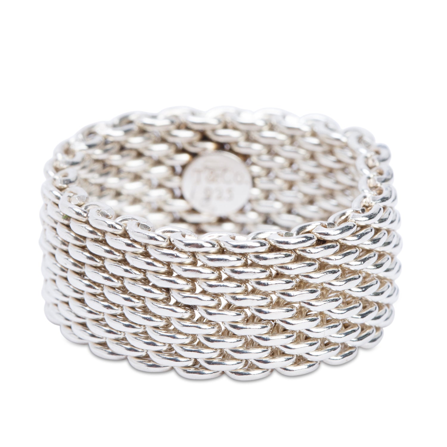 Tiffany & Co. Sterling Silver Somerset Mesh Ring, Size 9.75