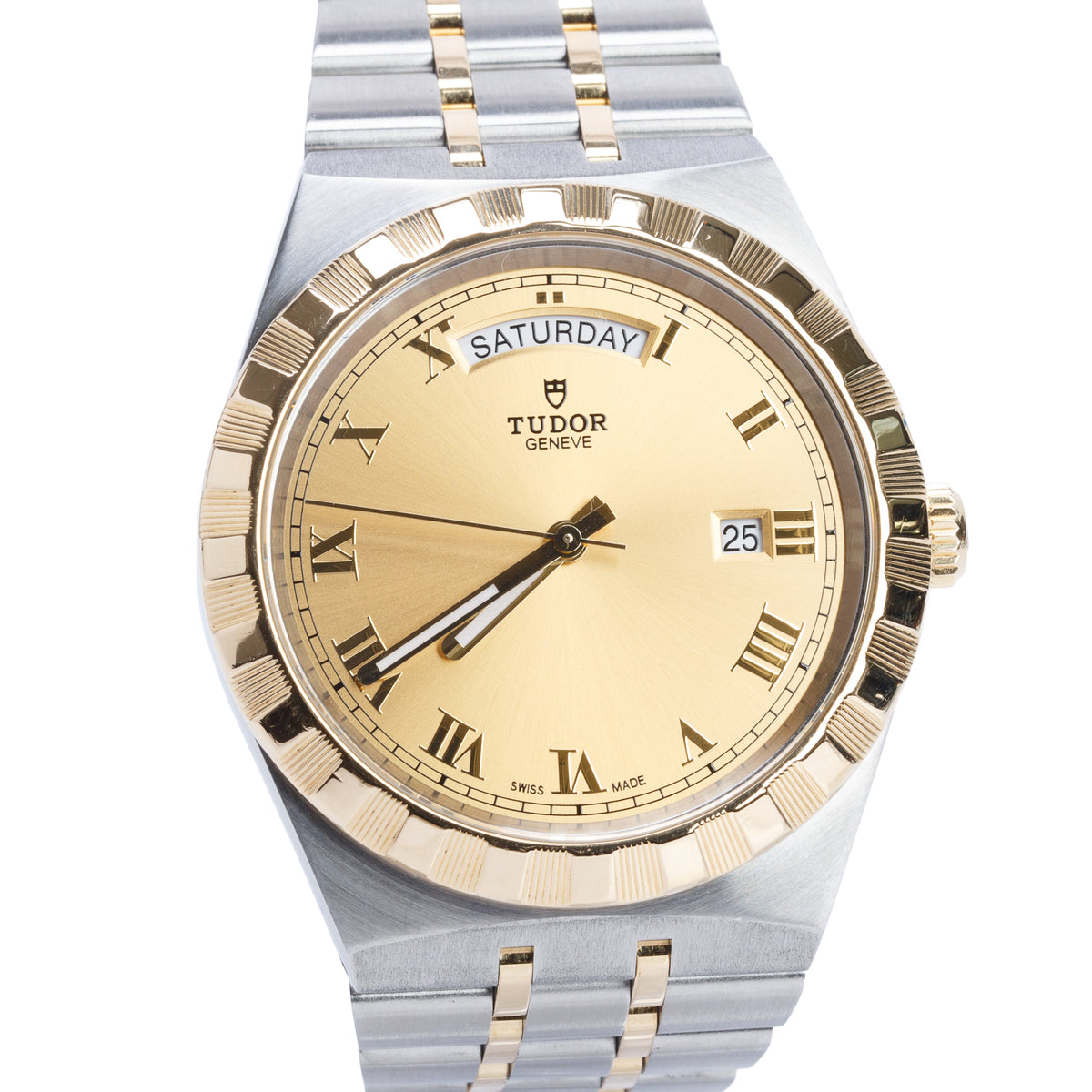 Tudor 2021 Stainless Steel & 18k Yellow Gold Royal 41 MM Automatic Watch Champagne Dial 28603 w/ Box & Papers
