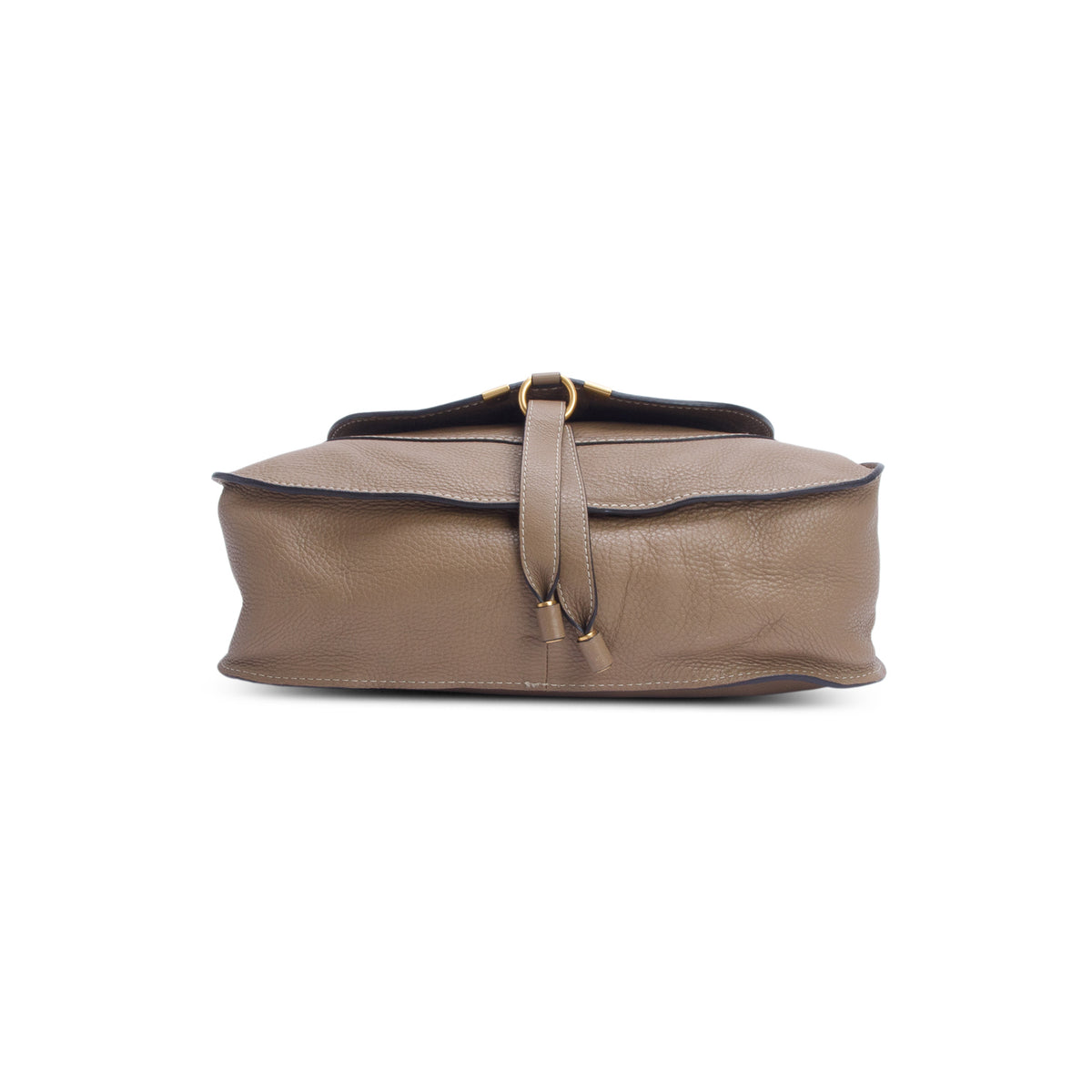 Chloe Brown Calfskin Leather Medium Marcie Shoulder Bag w/ Strap