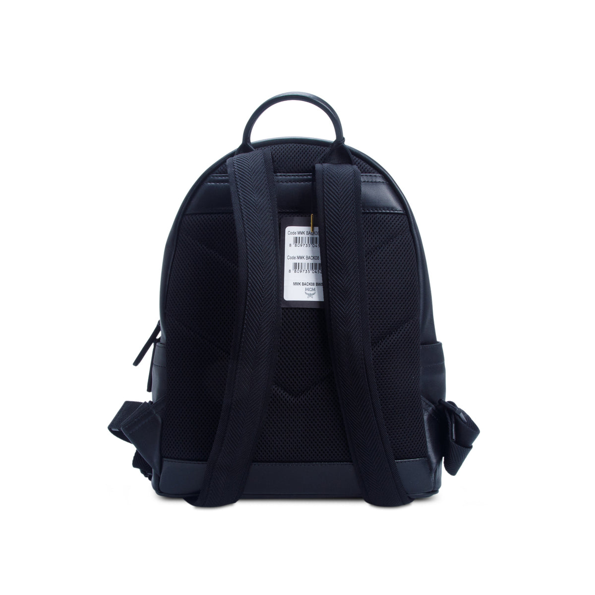 MCM Black & White Canvas/Leather Cubic Monogram Rucksack Stark Small Backpack