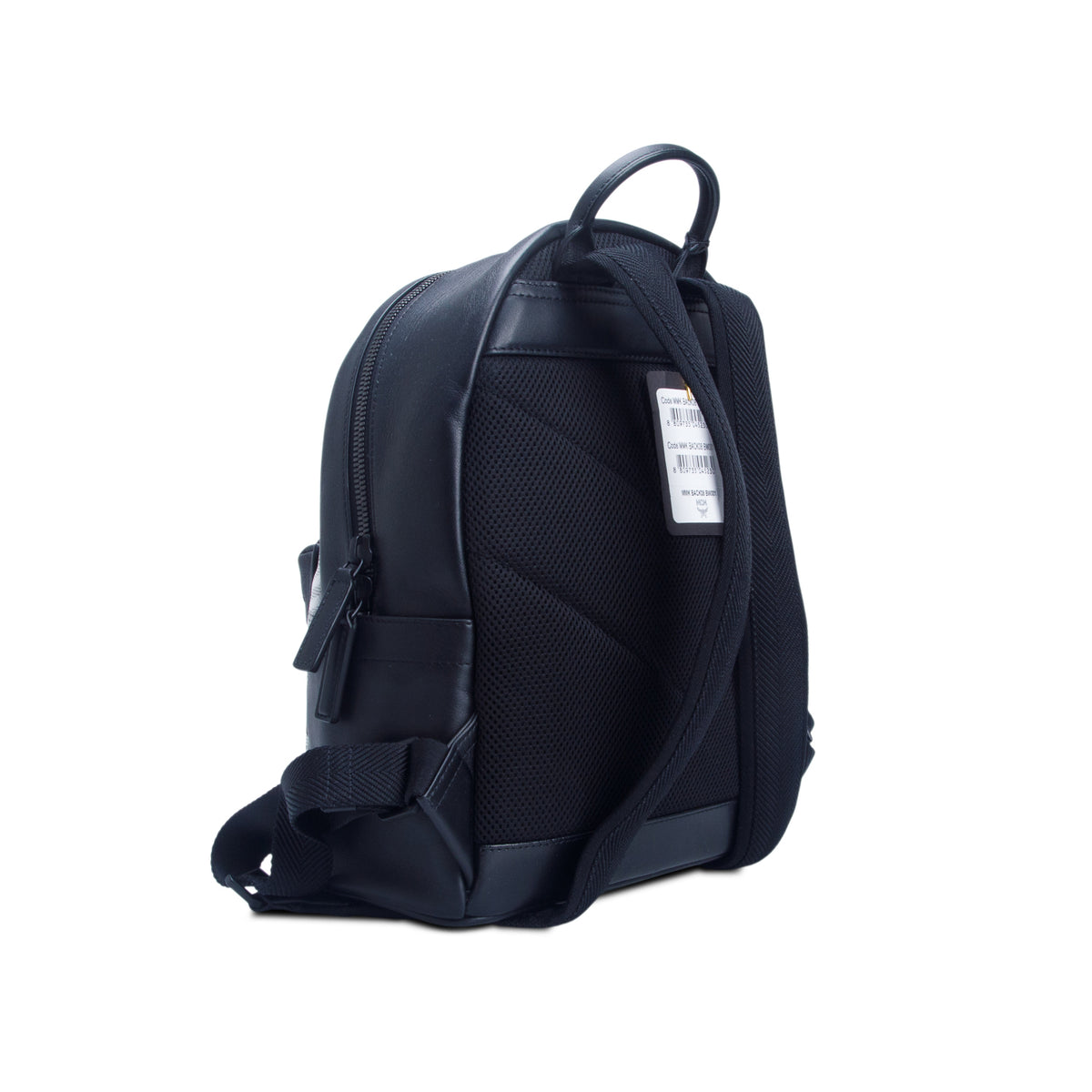 MCM Black & White Canvas/Leather Cubic Monogram Rucksack Stark Small Backpack