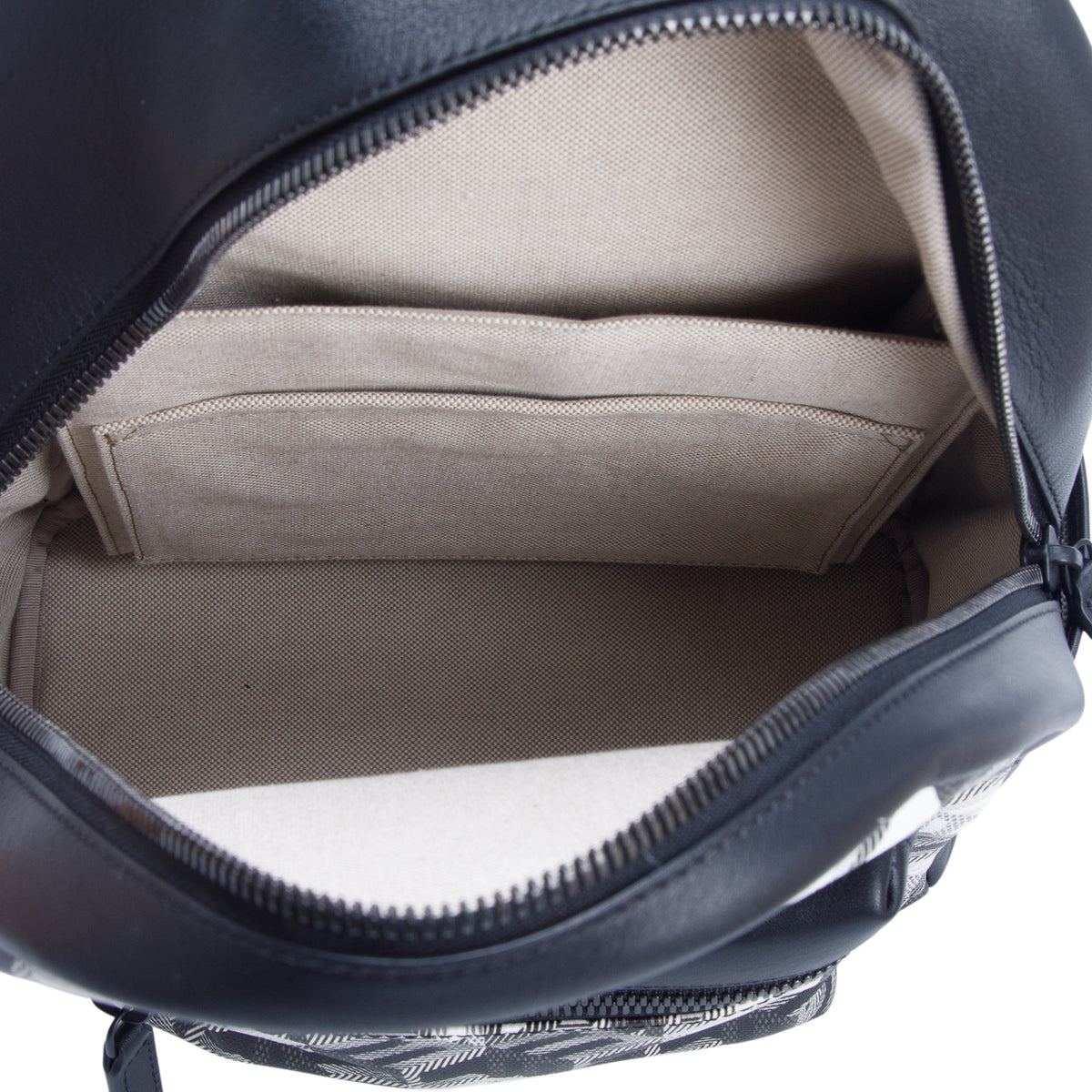 MCM Black & White Canvas/Leather Cubic Monogram Rucksack Stark Small Backpack