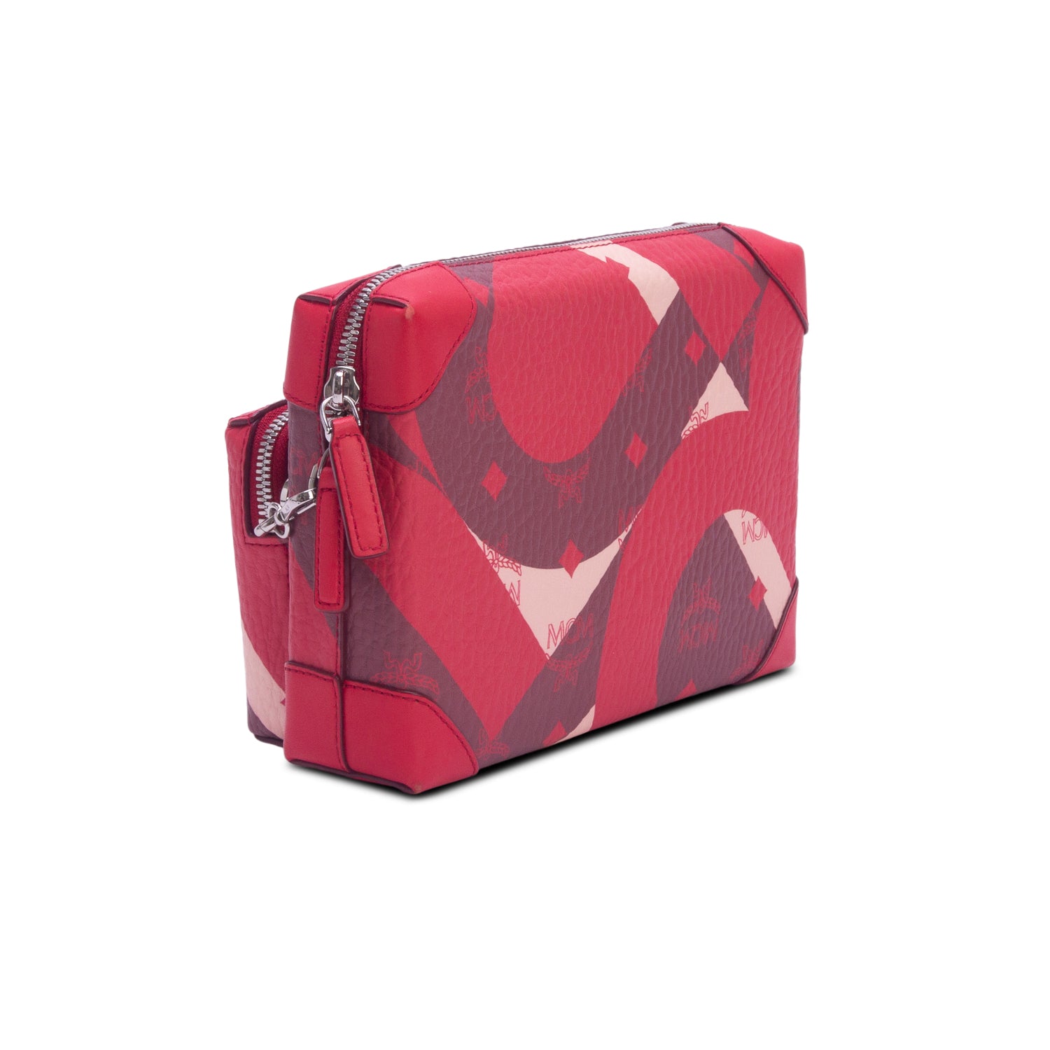 MCM Red Printed Visetos Klassik Multifunction Crossbody Bag