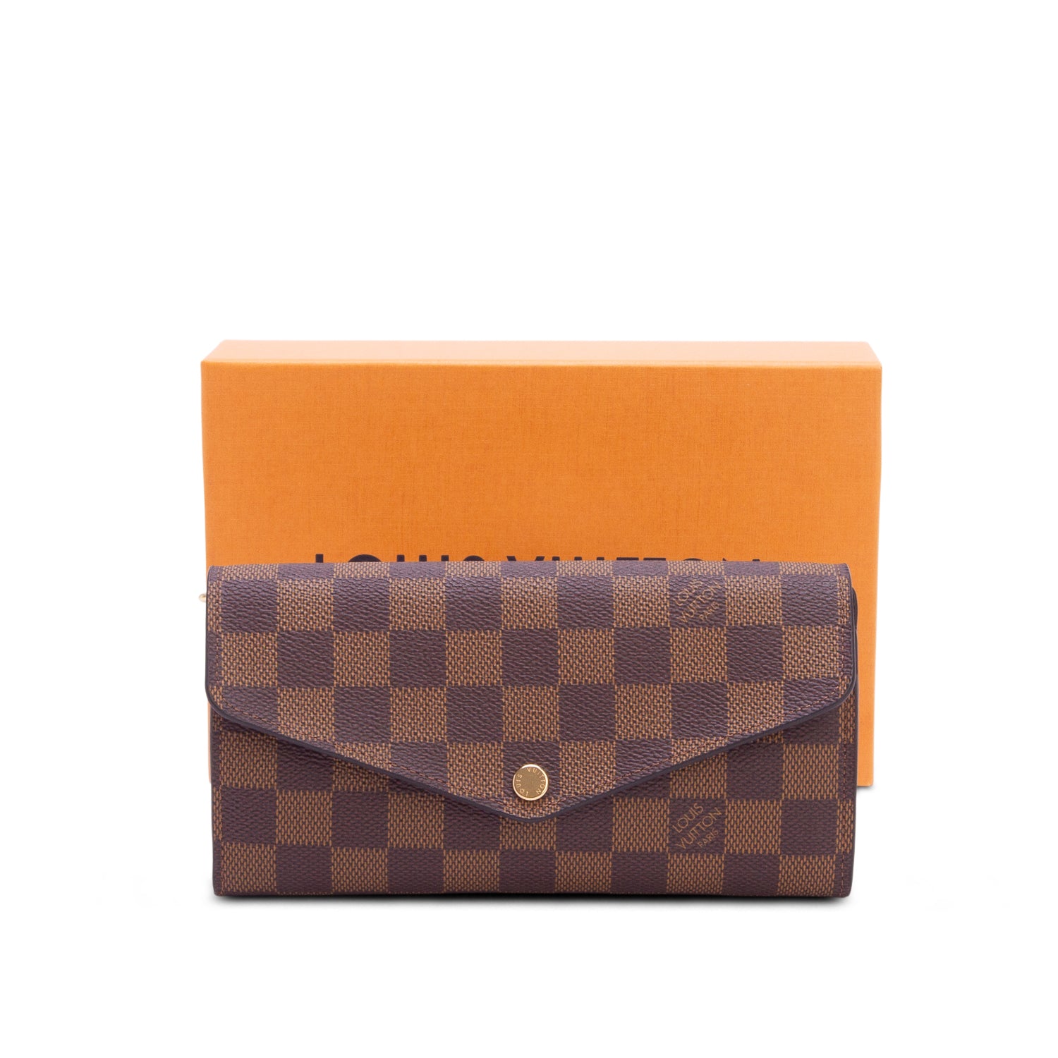 Louis Vuitton Damier Ebene Sarah Wallet w/ Box & Receipt
