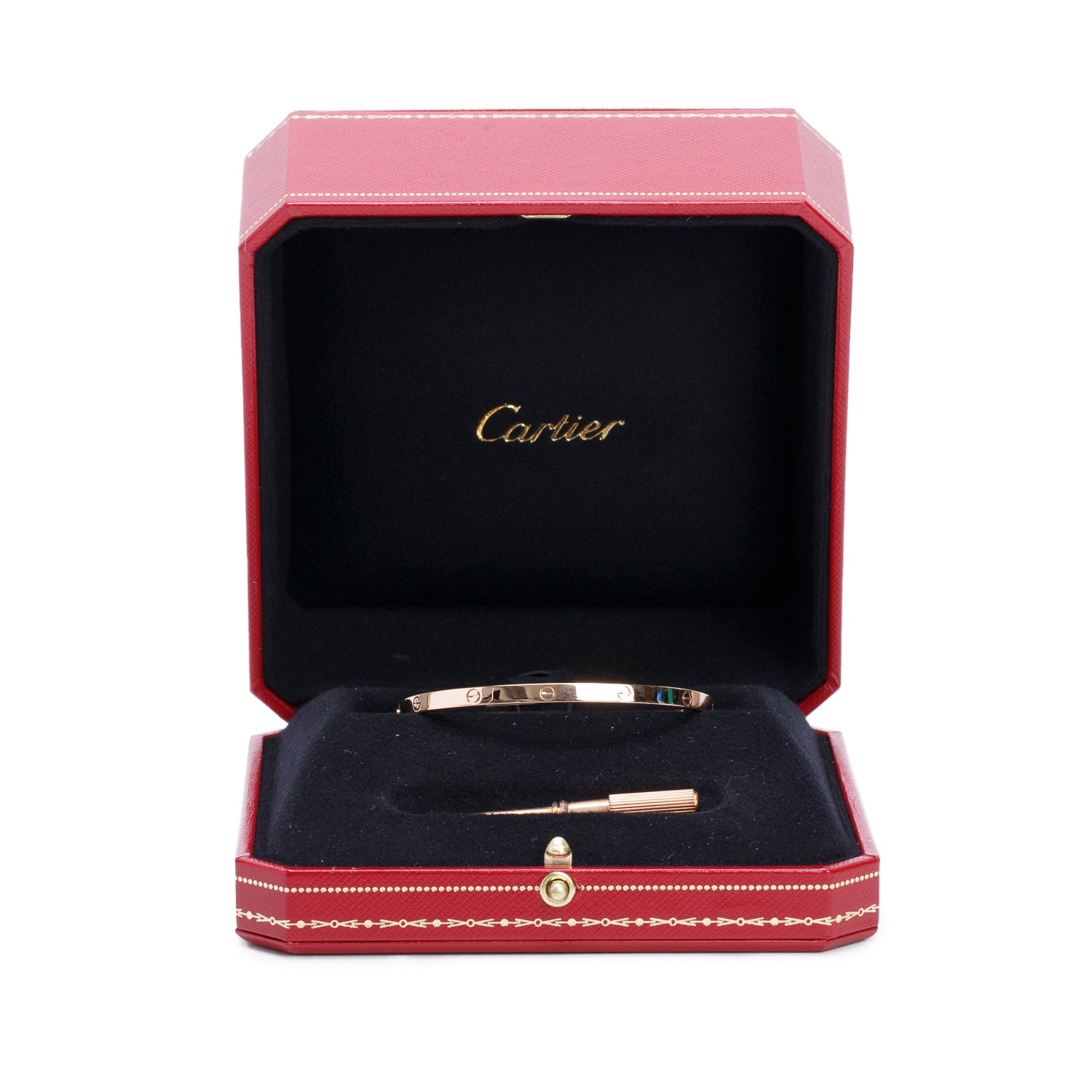 Cartier 18k Rose Gold 3.65 MM Love Bracelet, Small Model, Size 17 w/ Box