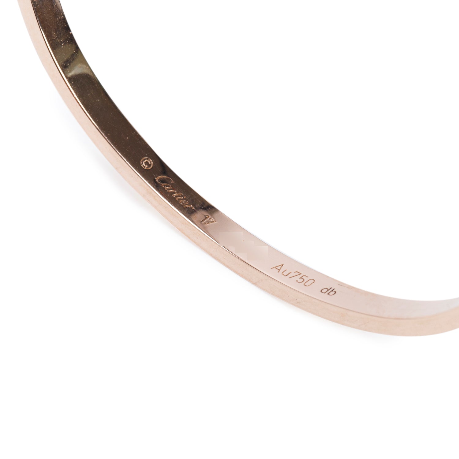 Cartier 18k Rose Gold 3.65 MM Love Bracelet, Small Model, Size 17 w/ Box