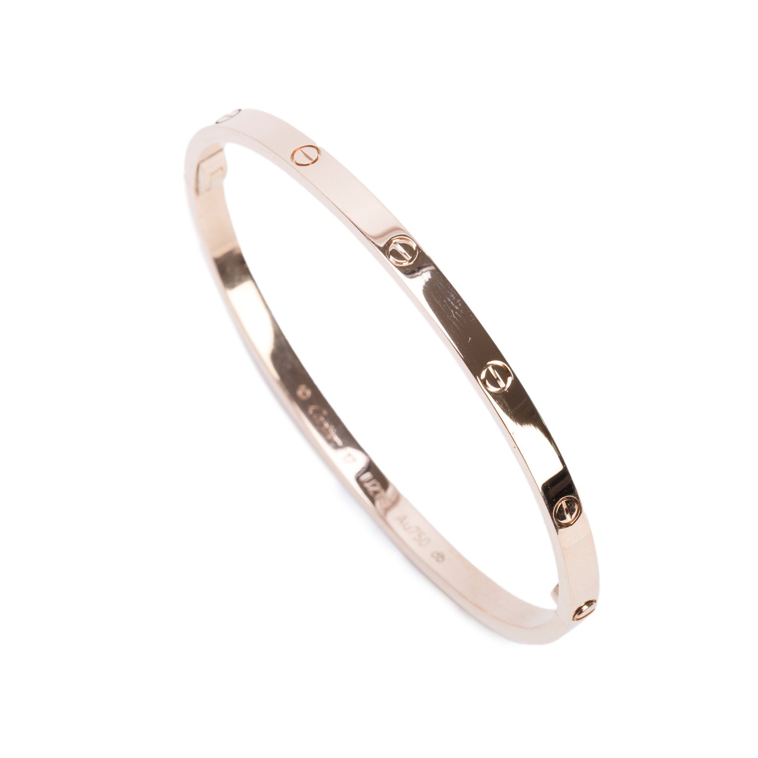 Cartier 18k Rose Gold 3.65 MM Love Bracelet, Small Model, Size 17 w/ Box