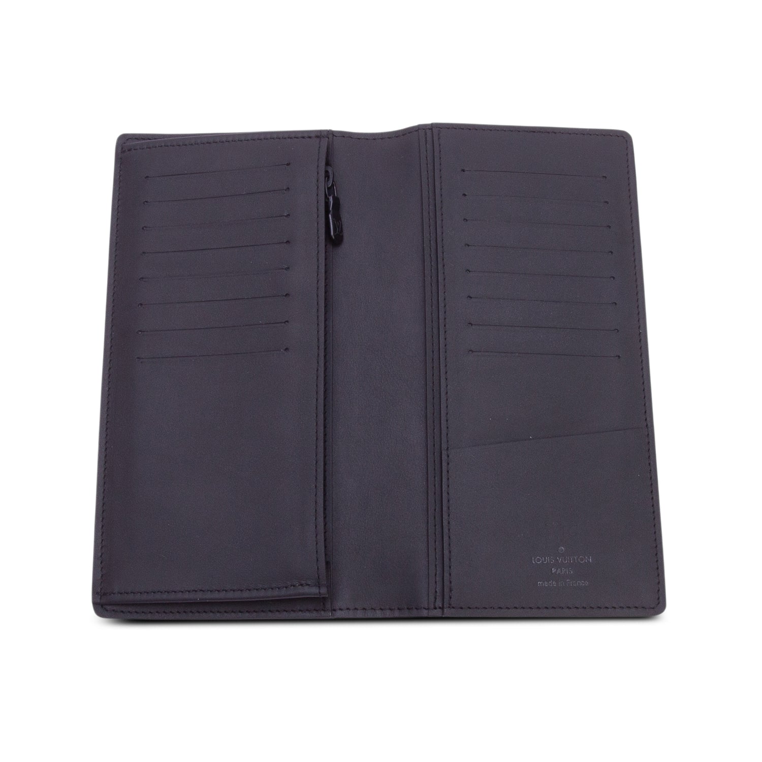 Louis Vuitton Black Monogram Shadow Leather Brazza Wallet w/ Box