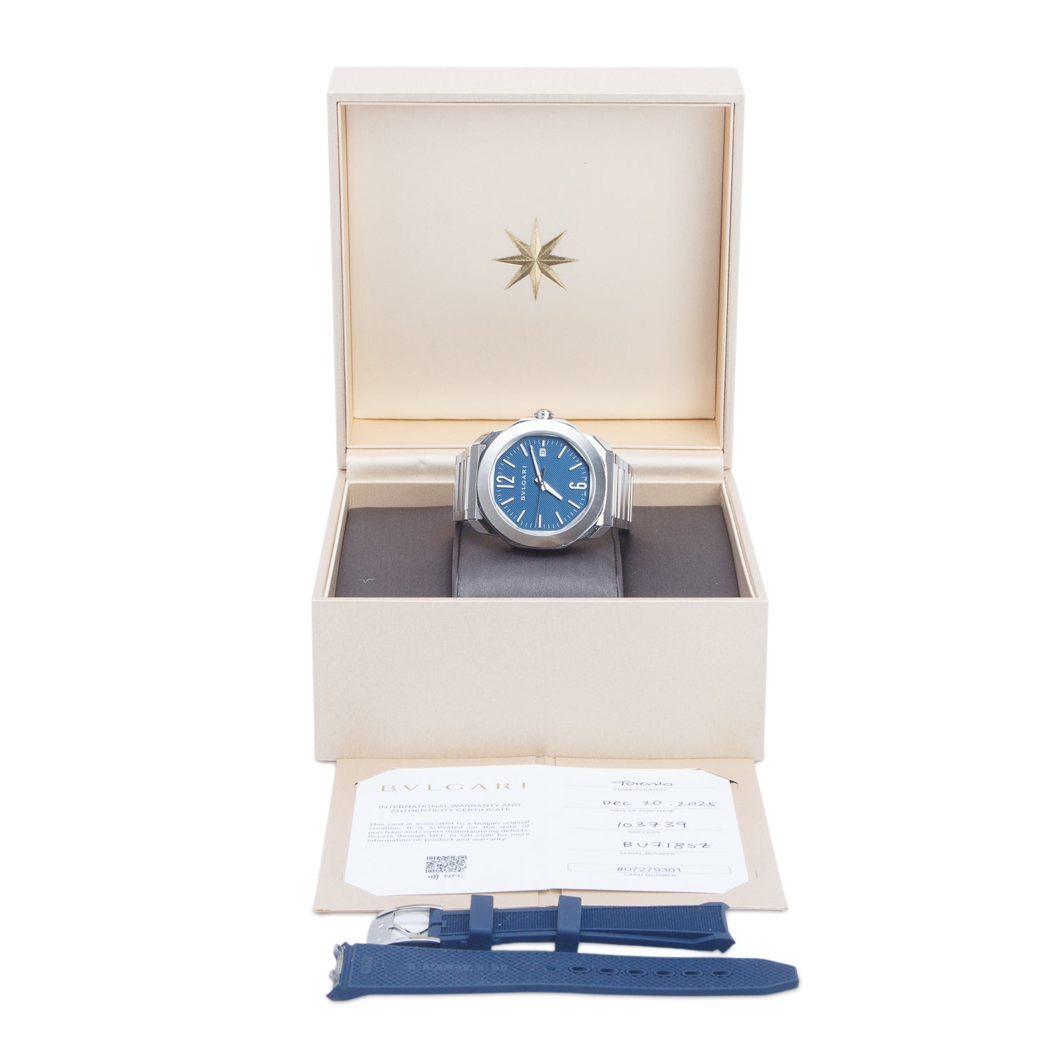 BVLGARI 2025 Stainless Steel Octo Roma 41 MM Automatic Watch Blue Dial w/ Box & Papers