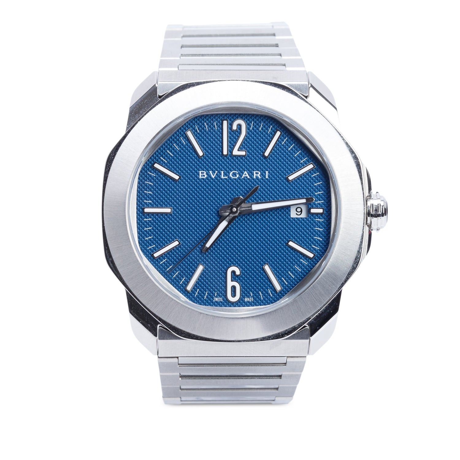BVLGARI 2025 Stainless Steel Octo Roma 41 MM Automatic Watch Blue Dial w/ Box & Papers