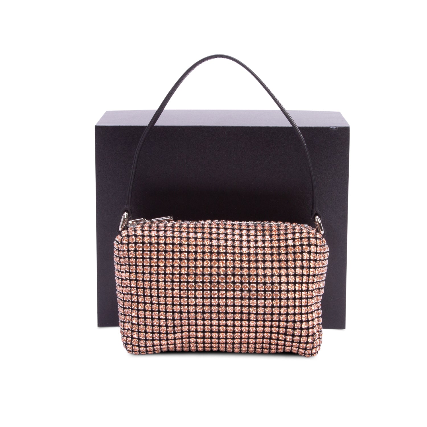 Alexander Wang Pink Crystal Mesh Medium Heiress Pouch w/ Box