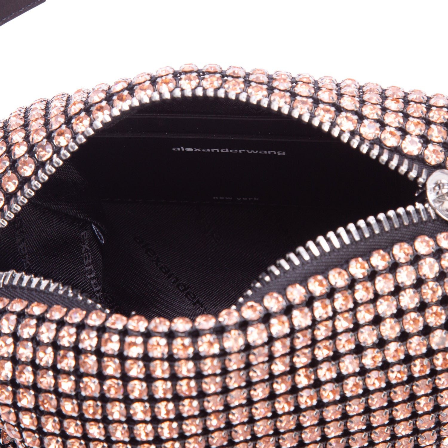 Alexander Wang Pink Crystal Mesh Medium Heiress Pouch w/ Box