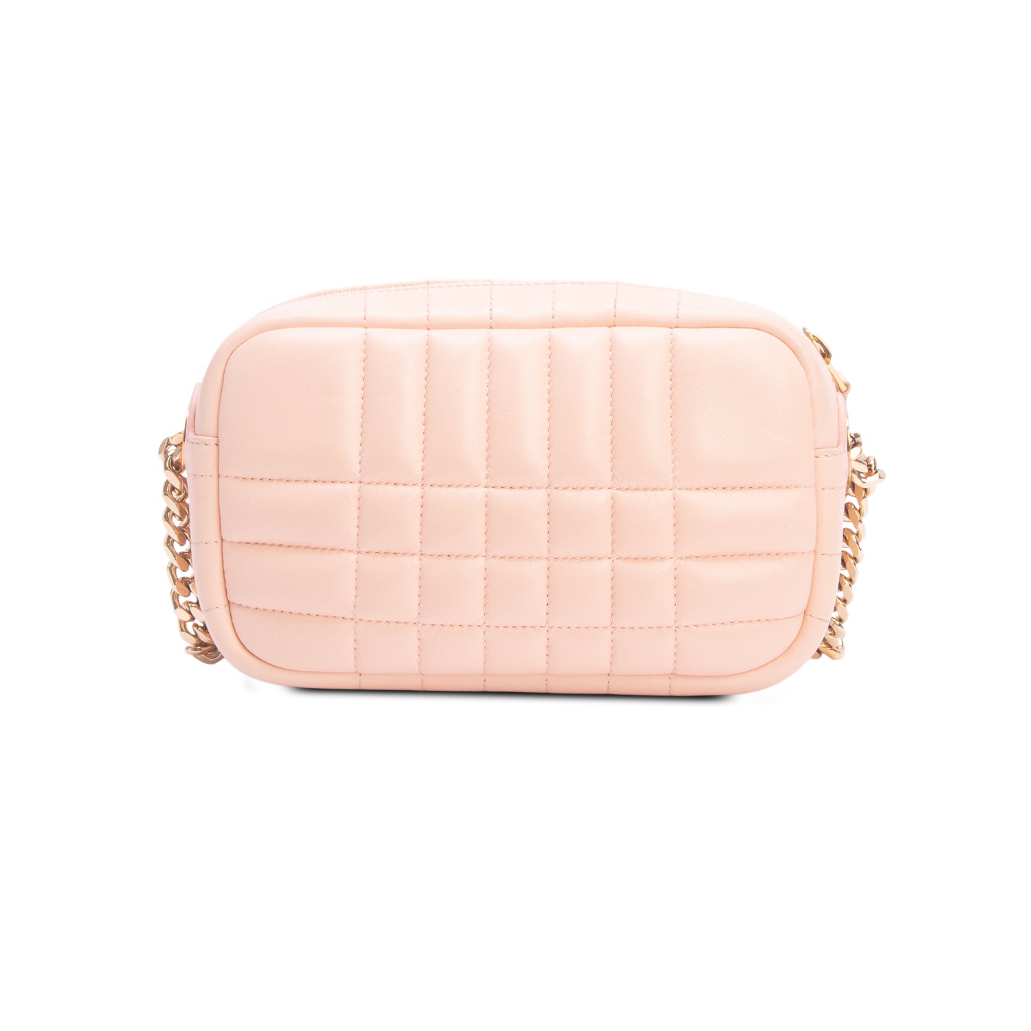 Burberry Pink Calfskin Quilted Small Lola Camera Bag