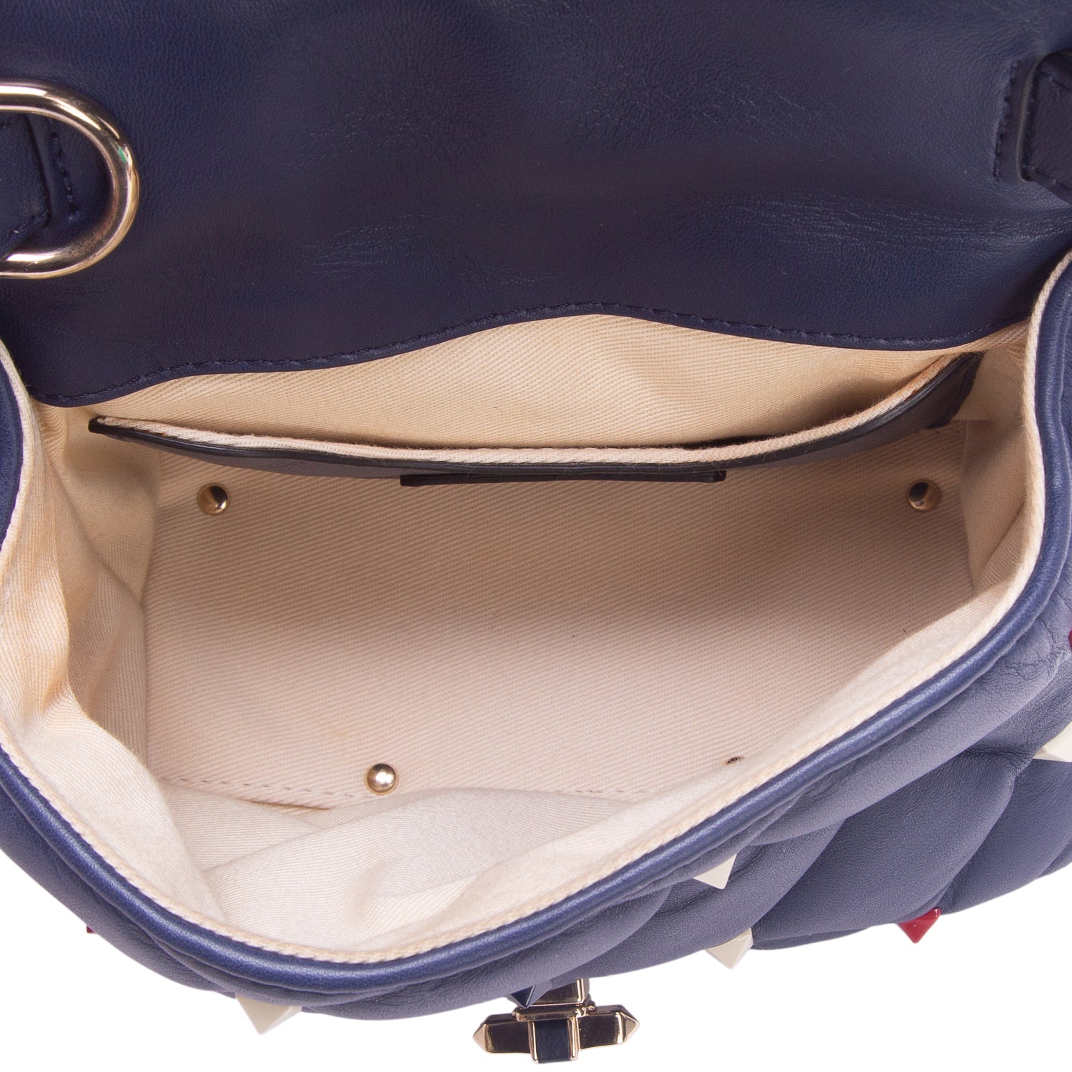 Valentino Navy Nappa Mini Candy Stud Top Handle Bag w/ Strap