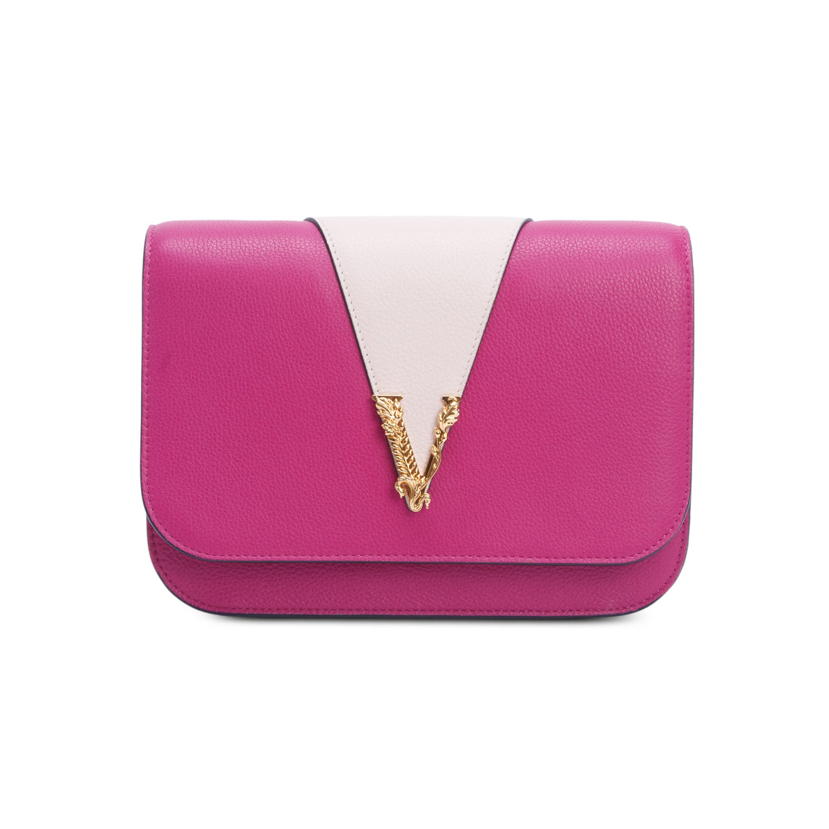 Versace Pink Calfskin Virtus Crossbody Bag