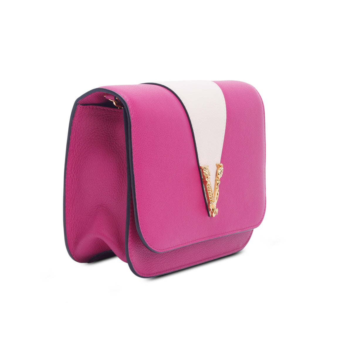 Versace Pink Calfskin Virtus Crossbody Bag
